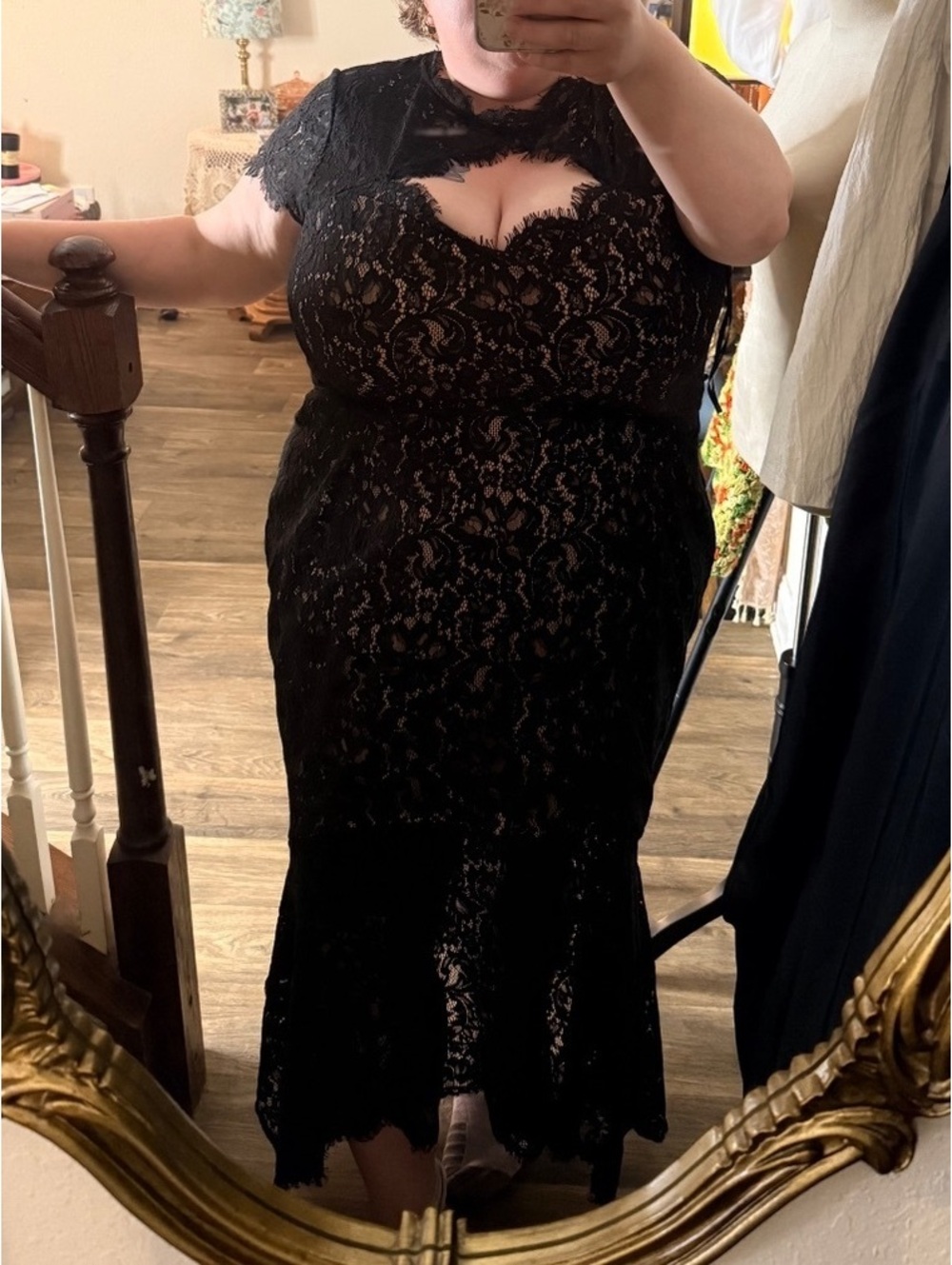 City Chic Black Lace Formal Gown XXL 24 NWT